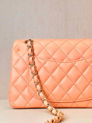 Chanel A01117 Flap Handbag Classic Bag 23cm Orange Lambskin - Default Title - View 8