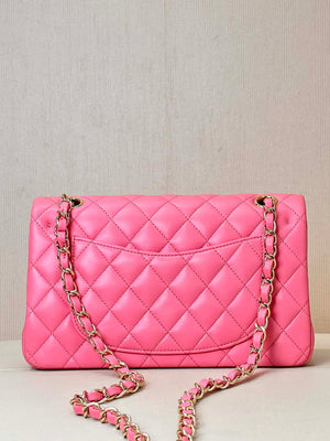 Chanel A01117 Flap Handbag Classic Bag 23cm Rose Red Lambskin - Default Title - View 7