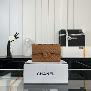 Chanel A01117 Flap Handbag Classic Bag Brown Lambskin - Gold - View 1