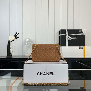 Chanel A01117 Flap Handbag Classic Bag Brown Lambskin - Gold - View 2