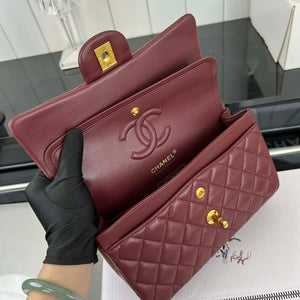 Chanel A01117 Flap Handbag Classic Bag Wine Red Lambskin - Gold - View 16