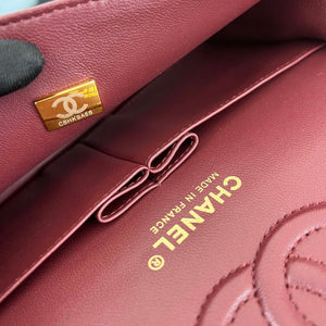 Chanel A01117 Flap Handbag Classic Bag Wine Red Lambskin - Gold - View 18