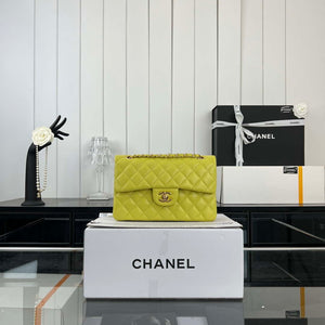 Chanel A01117 Flap Handbag Classic Bag Lemon Yellow Lambskin - Gold - View 1