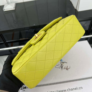 Chanel A01117 Flap Handbag Classic Bag Lemon Yellow Lambskin - Gold - View 5