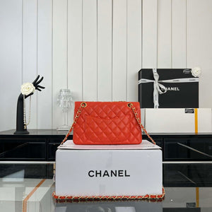 Chanel A01117 Flap Handbag Classic Bag Orange Lambskin - Gold - View 2