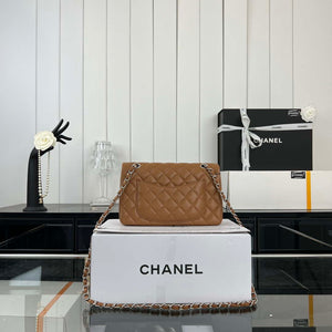 Chanel A01117 Flap Handbag Classic Bag Brown Lambskin - Gold - View 11