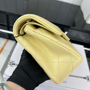 Chanel A01117 Flap Handbag Classic Bag Light Yellow Lambskin - Gold - View 13