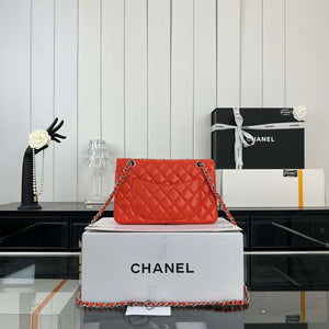Chanel A01117 Flap Handbag Classic Bag Orange Lambskin - Gold - View 11