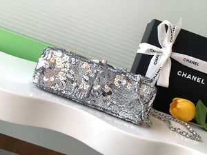 Chanel A09888 25C Evening Silver sequin mini AS4561 limited edition Lambskin - Default Title - View 4