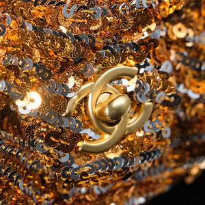 Chanel A09888 Evening sequin mini limited edition gold bronze AS4561 - Default Title - View 6