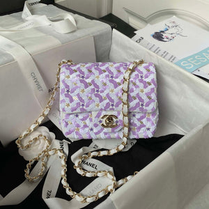 Chanel A1115 Mini Flap Bag 17cm Sequins & Ruthenium-Finish Metal - Default Title - View 1