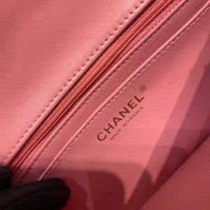 Chanel A1116 Mini Flap Classic Handbag Tweed & Gold-Tone Metal Pink - Default Title - View 8