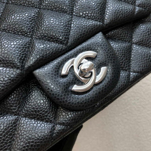 Chanel A35200 Mini Flap Bag 17cm Grained Calfskin Black Silver - Default Title - View 3