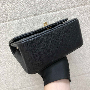 Chanel A35200 Mini Flap Bag 17cm Grained Calfskin Black Gold - Default Title - View 4