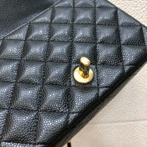 Chanel A35200 Mini Flap Bag 17cm Grained Calfskin Black Gold - Default Title - View 5
