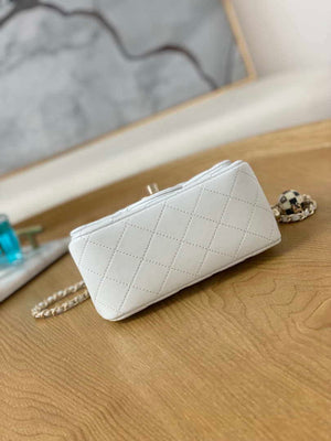 Chanel A35200 Mini Flap Bag 18cm Lambskin White 1115 With Ball - Default Title - View 6