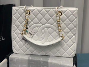 Chanel A50995 Matelasse GST Chain Tote bag caviar Calfskin leather White Gold - Default Title - View 2