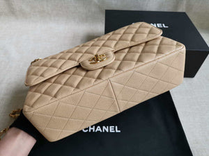 Chanel A58600 Large Classic Handbag Grained shiny Calfskin Apricot Gold - Default Title - View 4