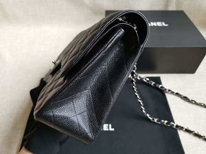Chanel A58600 Large Classic Handbag Grained shiny Calfskin Black Sliver - Default Title - View 4