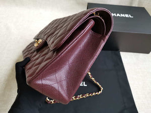 Chanel A58600 Large Classic Handbag Grained shiny Calfskin Wine Red Gold - Default Title - View 4