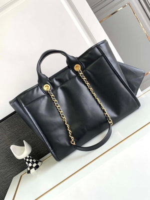Chanel A66941 23B Large Shopping Bag Black Calfskin - Default Title - View 3
