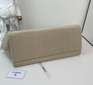 Chanel A66941 Large Shopping Bag A93786 Clothing beige with black - Default Title - View 9