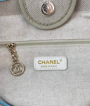 Chanel A66941 Large Shopping Bag A93786 Clothing beige with blue - Default Title - View 8