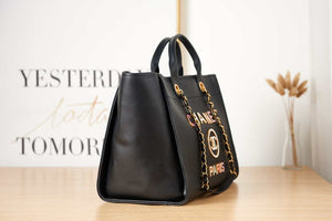 Chanel A66941 Large Shopping Bag Calfskin Black - Default Title - View 3