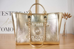 Chanel A66941 Large Shopping Bag Calfskin Gold - Default Title - View 2