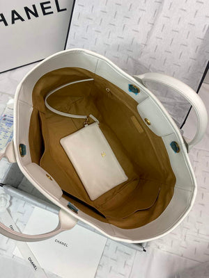 Chanel A66941 Large Shopping Tote Bag Calfskin White - Default Title - View 7
