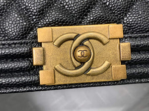 Chanel A67086 Boy Handbag Black Leather Bronze - Default Title - View 2