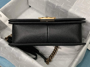 Chanel A67086 Boy Handbag Black Leather Bronze - Default Title - View 5