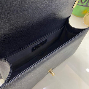 Chanel A67086 Boy Handbag Black Leather Light Gold - Default Title - View 8