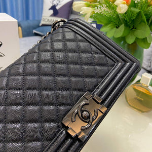 Chanel A67086 Boy Handbag Black Leather Light Black - Default Title - View 5