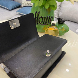 Chanel A67086 Boy Handbag Black Leather Silver - Default Title - View 7