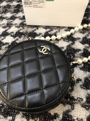 Chanel A68055 Chanel clutch with chain Round Bag Lambskin Black - Default Title - View 8