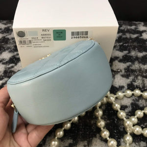 Chanel A68055 Chanel clutch with chain Round Bag Lambskin Blue - Default Title - View 5