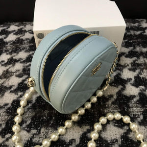 Chanel A68055 Chanel clutch with chain Round Bag Lambskin Blue - Default Title - View 6