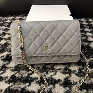 Chanel A68060 Wallet on Chain bag Grained Calfskin gold Grey - Default Title - View 4