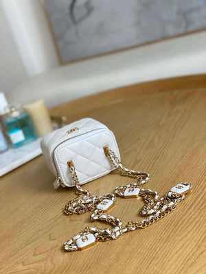 Chanel A68101 Small Vanity With Chain Lambskin White - Default Title - View 6