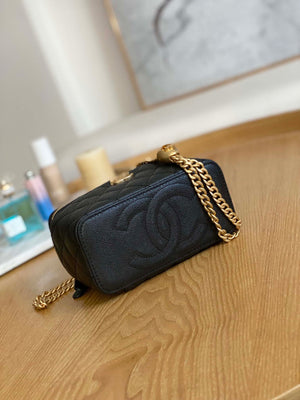 Chanel A68130 Vanity with chain Grained Calfskin Gold Black - Default Title - View 6