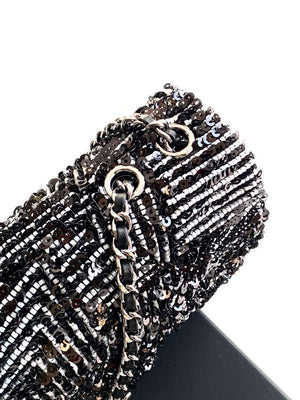 Chanel A69900 24K Mini Flap White tube beads sequins CF AS1116 - Default Title - View 6