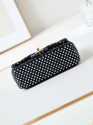 Chanel A69900 24P Mini Flap Black Fabric Printed with white raindrops AS1116 - Default Title - View 6