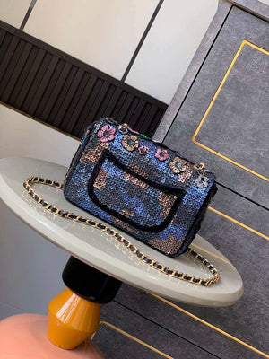 Chanel A69900 25C Mini Flap Handbag High-end handmade embroidery Sequined - Default Title - View 4