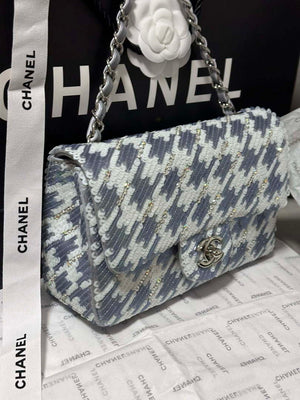 Chanel A69900 Mini Classic Handbag Embroidered Satin Sequins & Silver-Tone Metal - Default Title - View 2