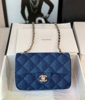 Chanel A69900 Mini Flap Bag Denim Blue 1116 Gold - Default Title - View 1