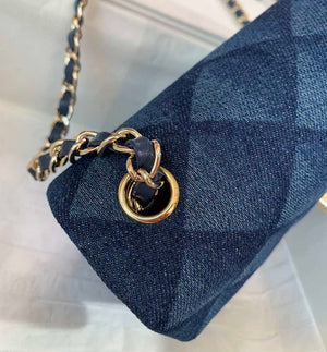 Chanel A69900 Mini Flap Bag Denim Blue 1116 Gold - Default Title - View 6