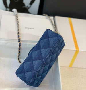 Chanel A69900 Mini Flap Bag Denim Blue 1116 Gold - Default Title - View 7