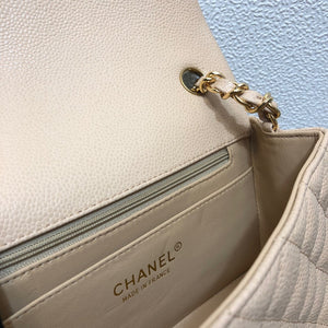 Chanel A69900 Mini Flap Bag Grained Calfskin Apricot Gold - Default Title - View 9
