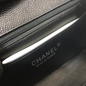 Chanel A69900 Mini Flap Bag Grained Calfskin Black Silver - Default Title - View 9